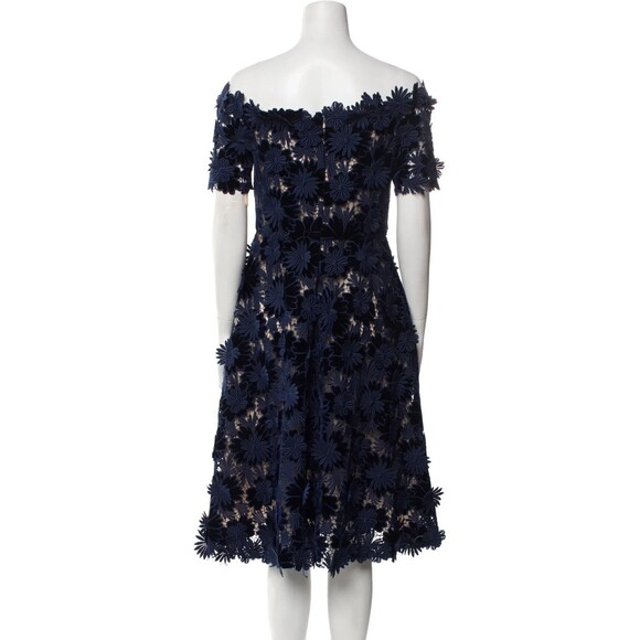 NWT.$5990 OSCAR DE LA RENTA Off-the-shoulder Velvet And Guipure Lace Dress Sz 14 - Picture 9 of 10